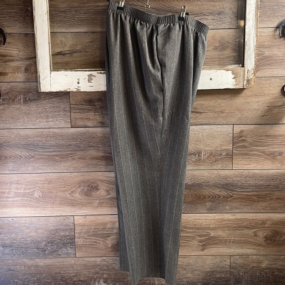 Allison Daley Gray Black Red Pinstriped Dress Pants Elastic Waist  22W Vintage - Picture 4 of 10